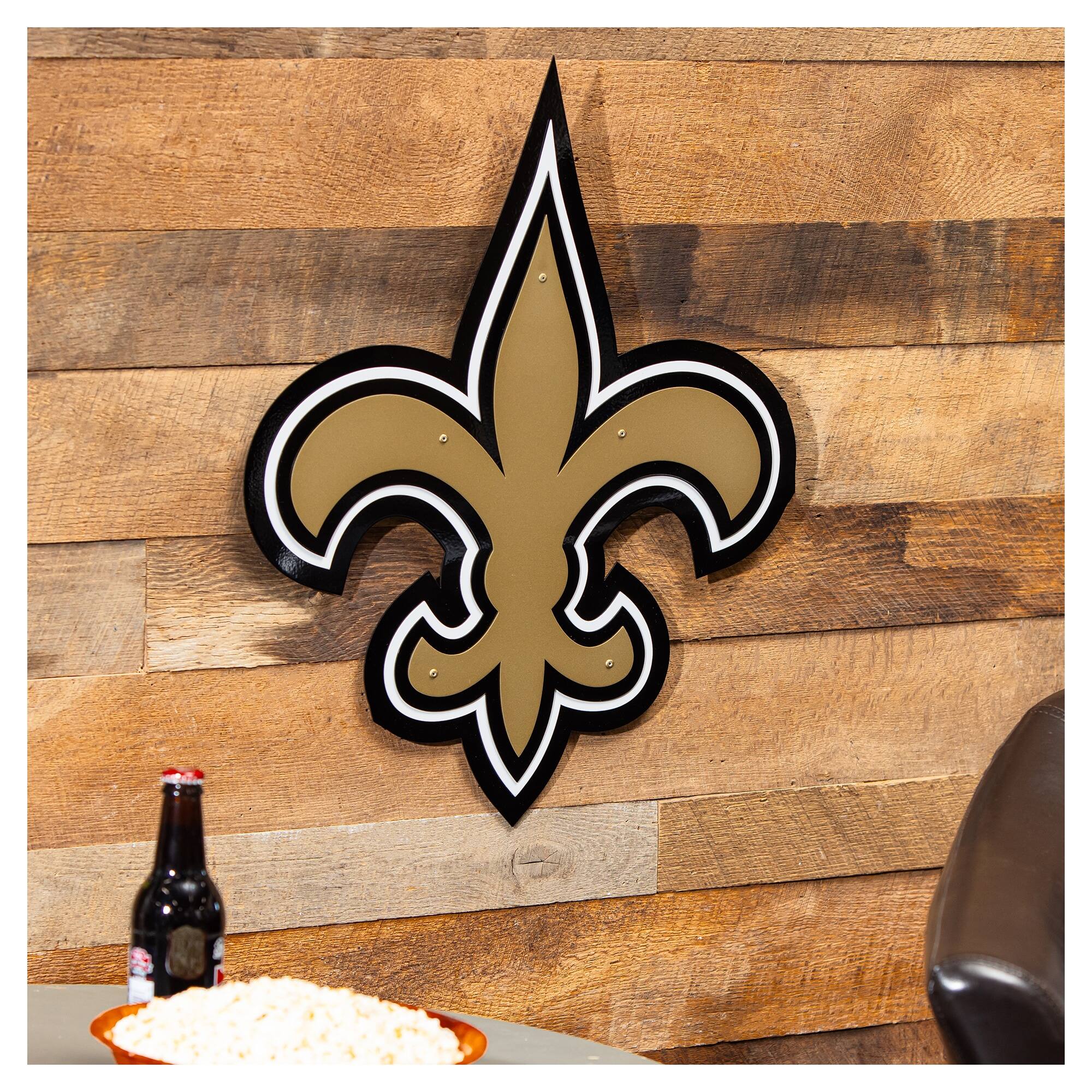 Alt View 1. Evergreen Enterprises - New Orleans Saints 23" Layered Metal Wall Art Sign - Multicolor.
