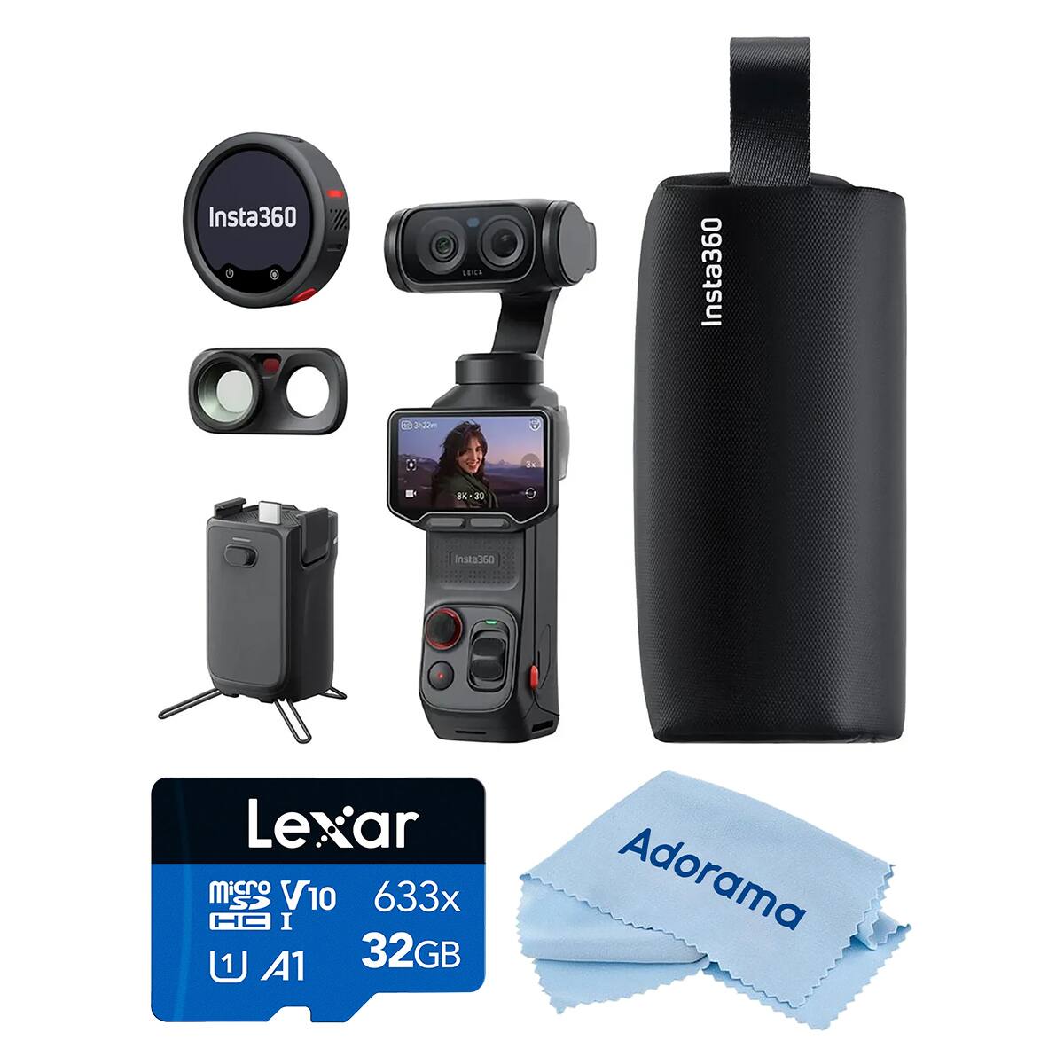 Insta360  
22m  
LEICA  
Insta360  
8K-30  
Insta360  
Lexar CS V10 633x HC I U A1 32GB  
Adorama