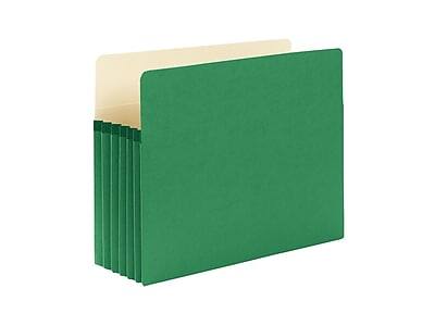 Alt View 1. Smead -  Paper Stock File Pocket, 5.25" Expansion, Letter Size, Green  - Green.