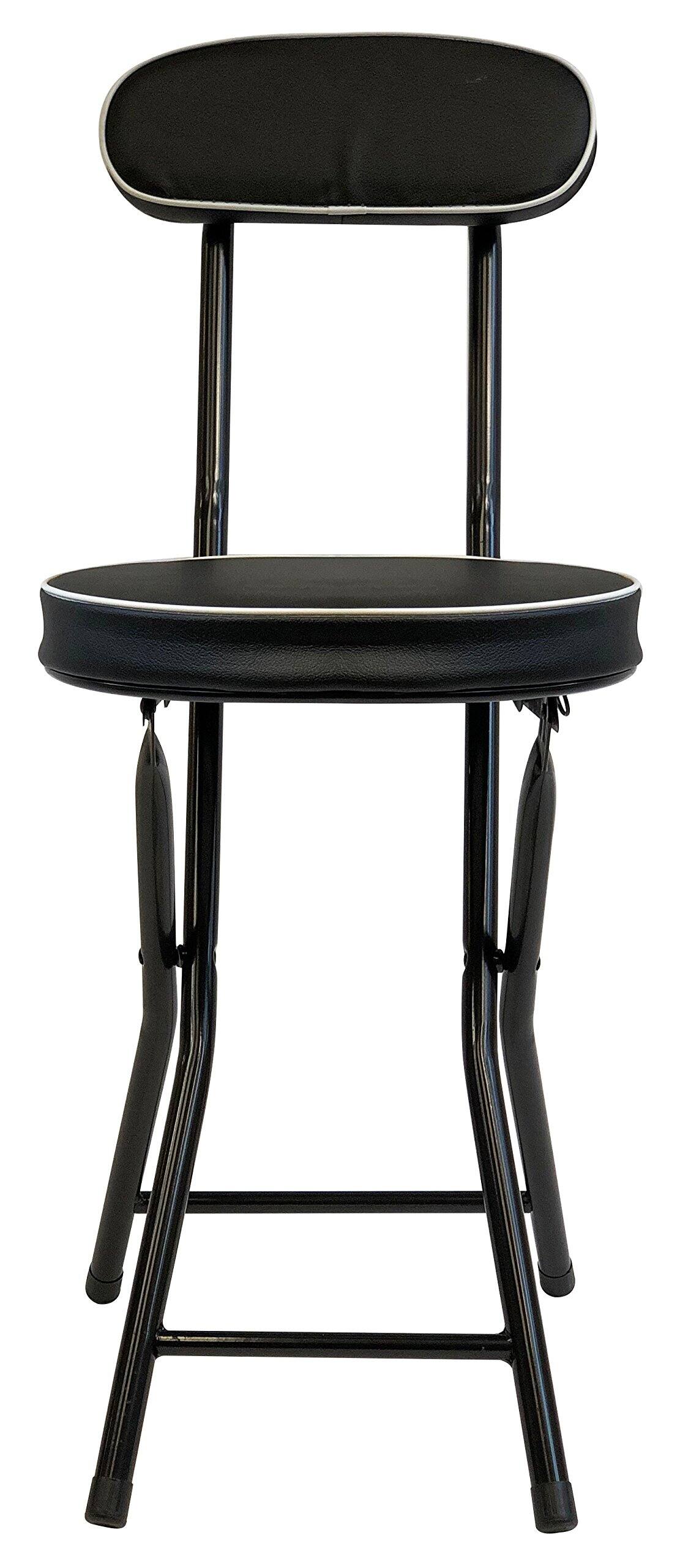 Alt View 2. JETRANSPORT - Cushioned Padded Folding Stool 12-Inch Diameter Padded Seating TopSeat height 18"; Can hold up to - Default.