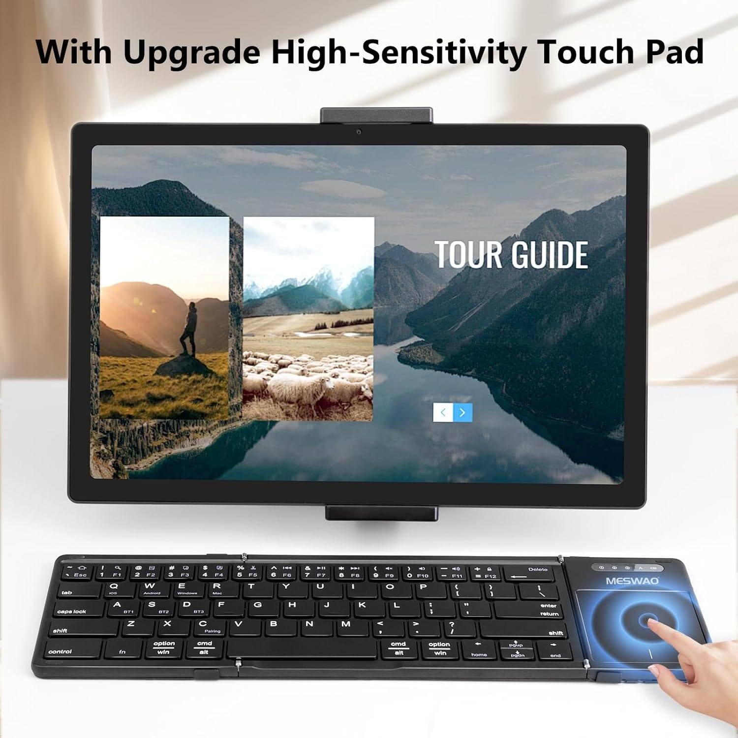 With Upgrade High-Sensitivity Touch Pad

TOUR GUIDE

2.60 tab cape lock shift

I 1

12 5 25 F1 2 F2 3 F2 4 4 Q W E R 100  Windines - A S D F BTI DTZ  Z x C Pairing

% A 5 F5 T G V

^ 5 

ME FC Y H

& HI 7 F7 U J N

* - 8 F5 I K M

( + 9 F5 o L <

I o F10 P : - >

40 F11 ( I 15 - ? I

A = F12  I

Delete / / enter return shift

MESWAO

control

in

option win

cmd alt

cnd alt

option win

adidas

DOOKING your

Honny