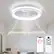 Front. Domanki - 20'' Ceiling Fans with Lights, Dimmable LED Lights, 6-Speeds Ceiling Fans with Lights and Remote for Bedroom,Living Room - White+white blade.