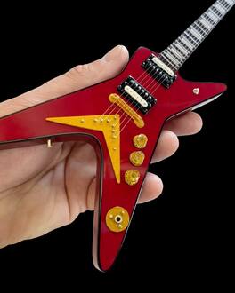 Axe Heaven - Sammy Hagar - Vintage Red ML Mini Guitar Replica Collectible - Collectibles - Multicolor