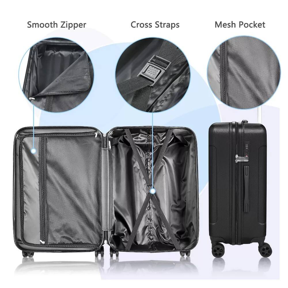 Smooth Zipper  
Cross Straps  
Mesh Pocket