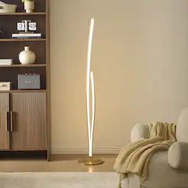 Led Florring Kings Brand Furniture Modern LED Floor Lamp with Foot Switch, 24W, Gold ...