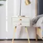 Alt View 13. Costway - Mid Century Modern 2 Drawers Nightstand In Sofa Side Table End Table - White.