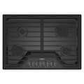 Whirlpool - 30 in. Wide 4 burners Built-In Gas Cooktop with EZ-2-Lift Hinged Cast-Iron Grates - Black Stainless Steel