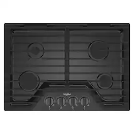 Whirlpool - 30" Built-In Gas Cooktop with EZ-2-Lift Hinged Cast-Iron Grates - Black Stainless Steel