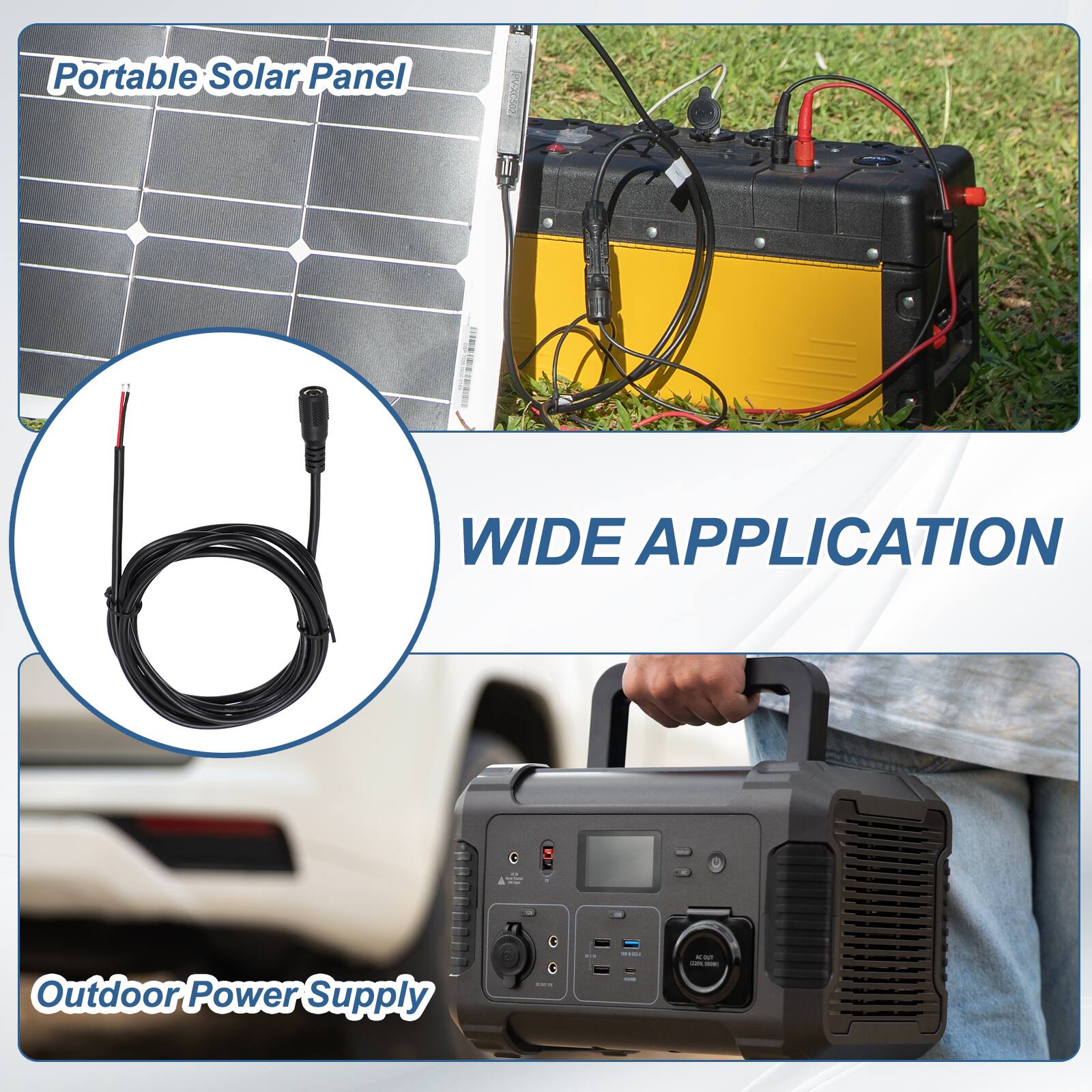 Portable Solar Panel  
WIDE APPLICATION  
Outdoor Power Supply
