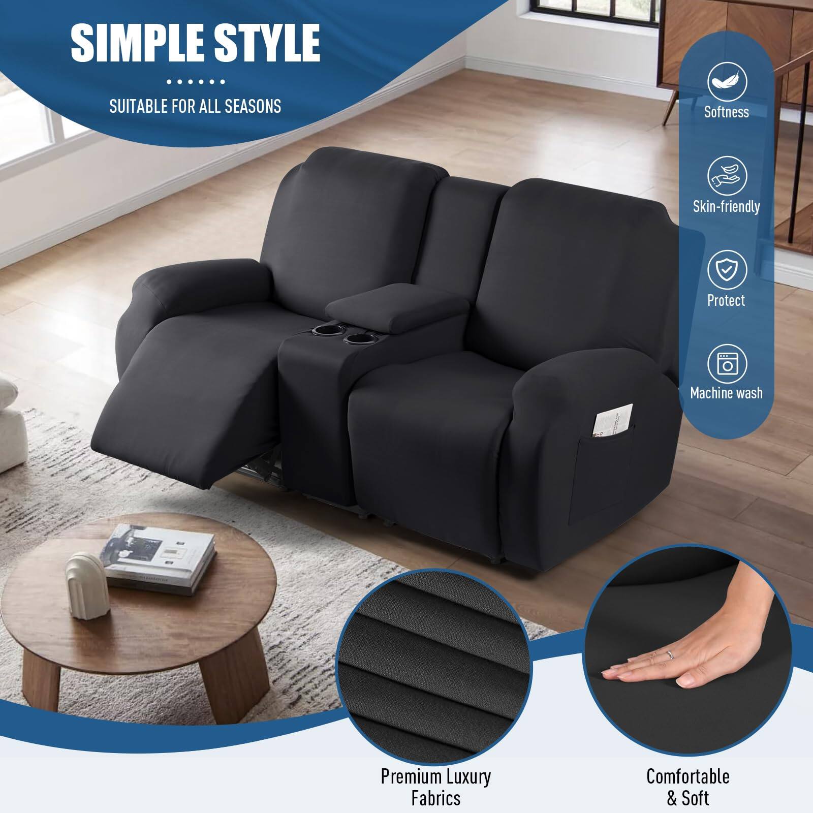 **SIMPLE STYLE**  
SUITABLE FOR ALL SEASONS

- Softness
- Skin-friendly
- Protect
- Machine wash

Premium Luxury Fabrics  
Comfortable & Soft