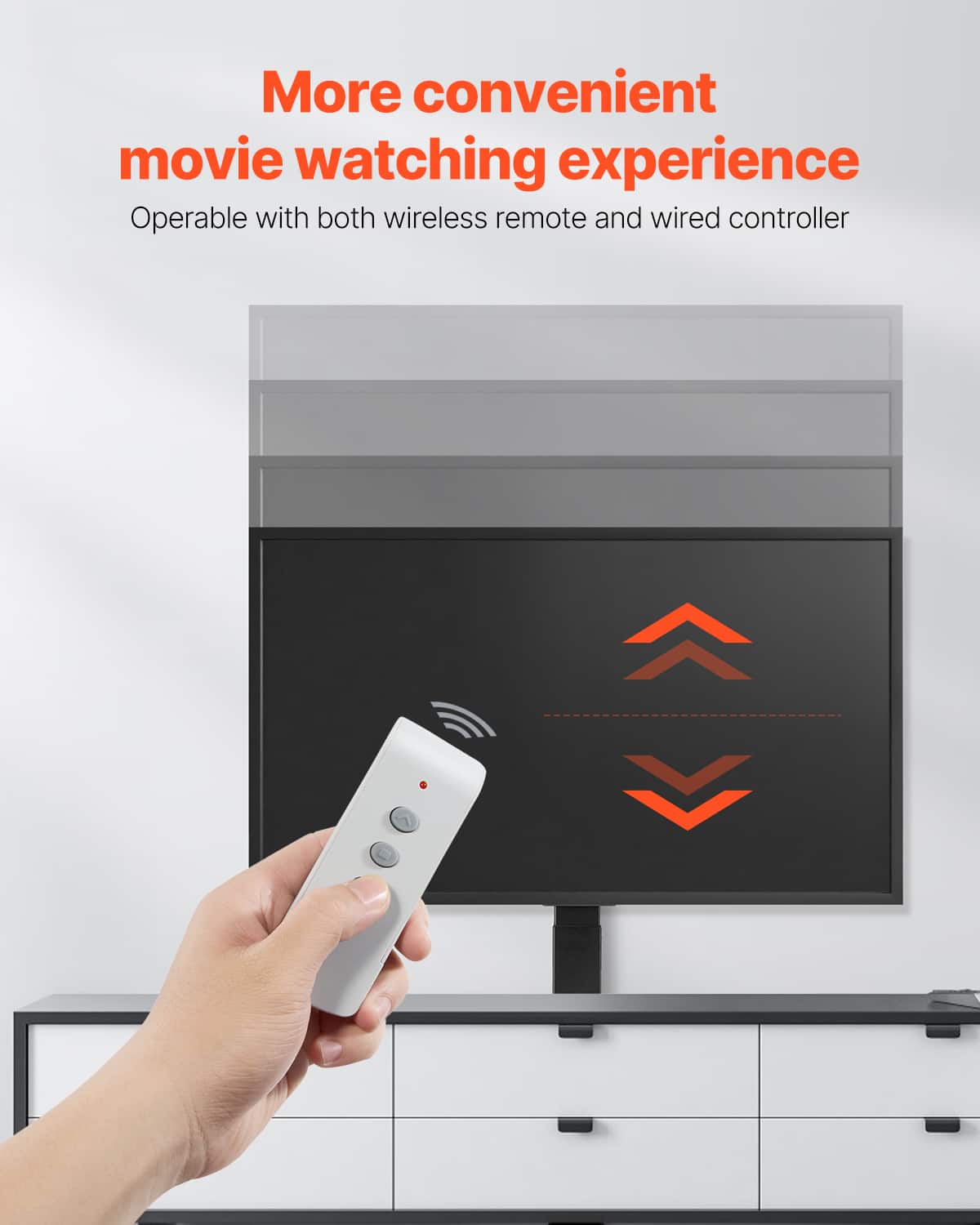 More convenient movie watching experience
Operable with both wireless remote and wired controller