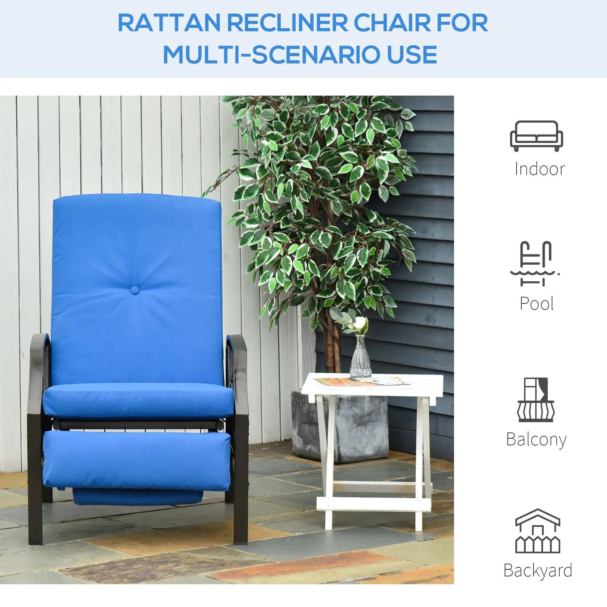 RATTAN RECLINER CHAIR FOR MULTI-SCENARIO USE
Indoor
Pool
Balcony
Backyard