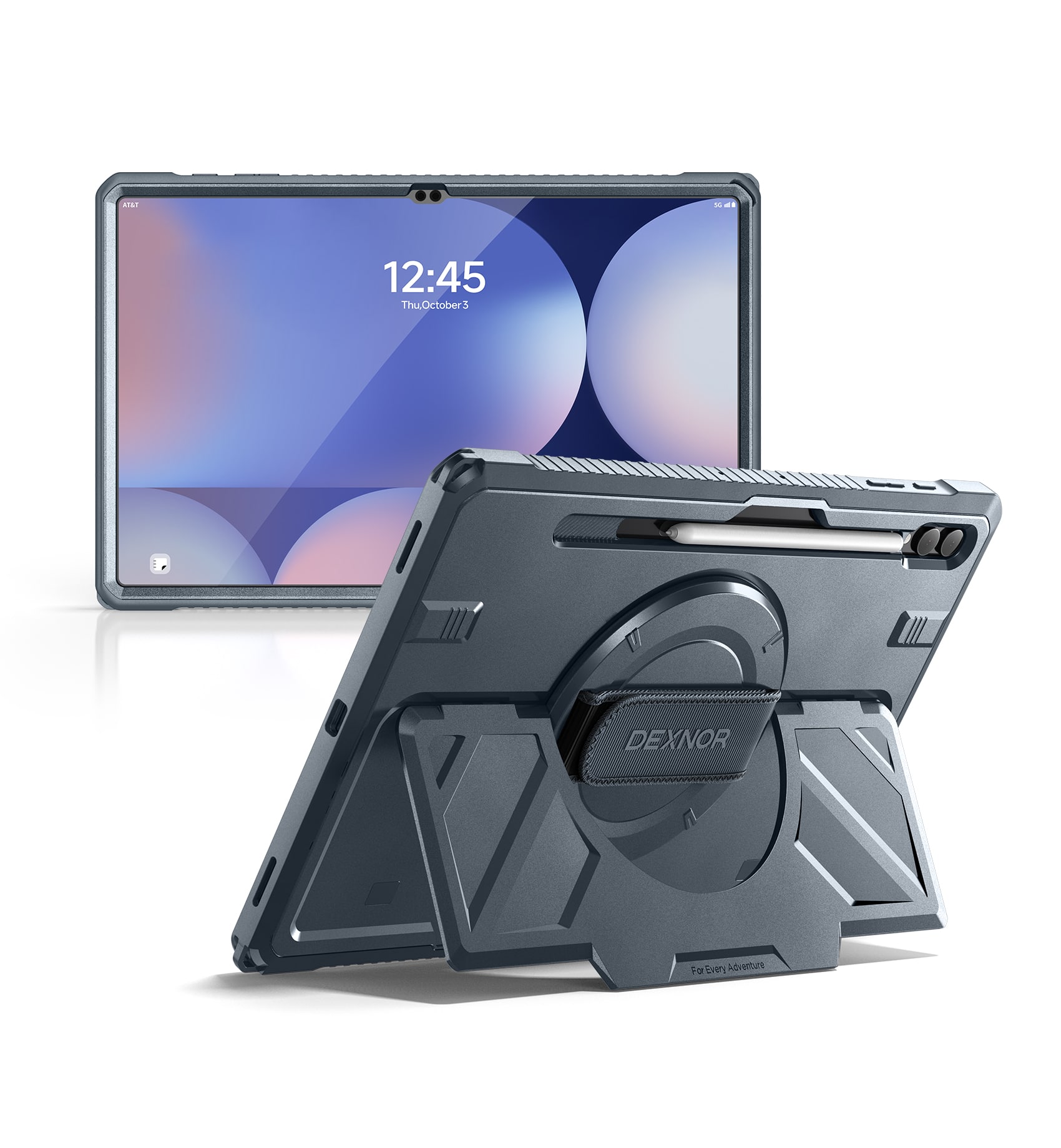 Dexnor - For Samsung Galaxy Tab S10 Ultra/S9 Ultra/S8 Ultra Rugged Protective Case with 360° Rotating Hand Strap,Screen Protector - Navy Blue price history on PriceWatchPro