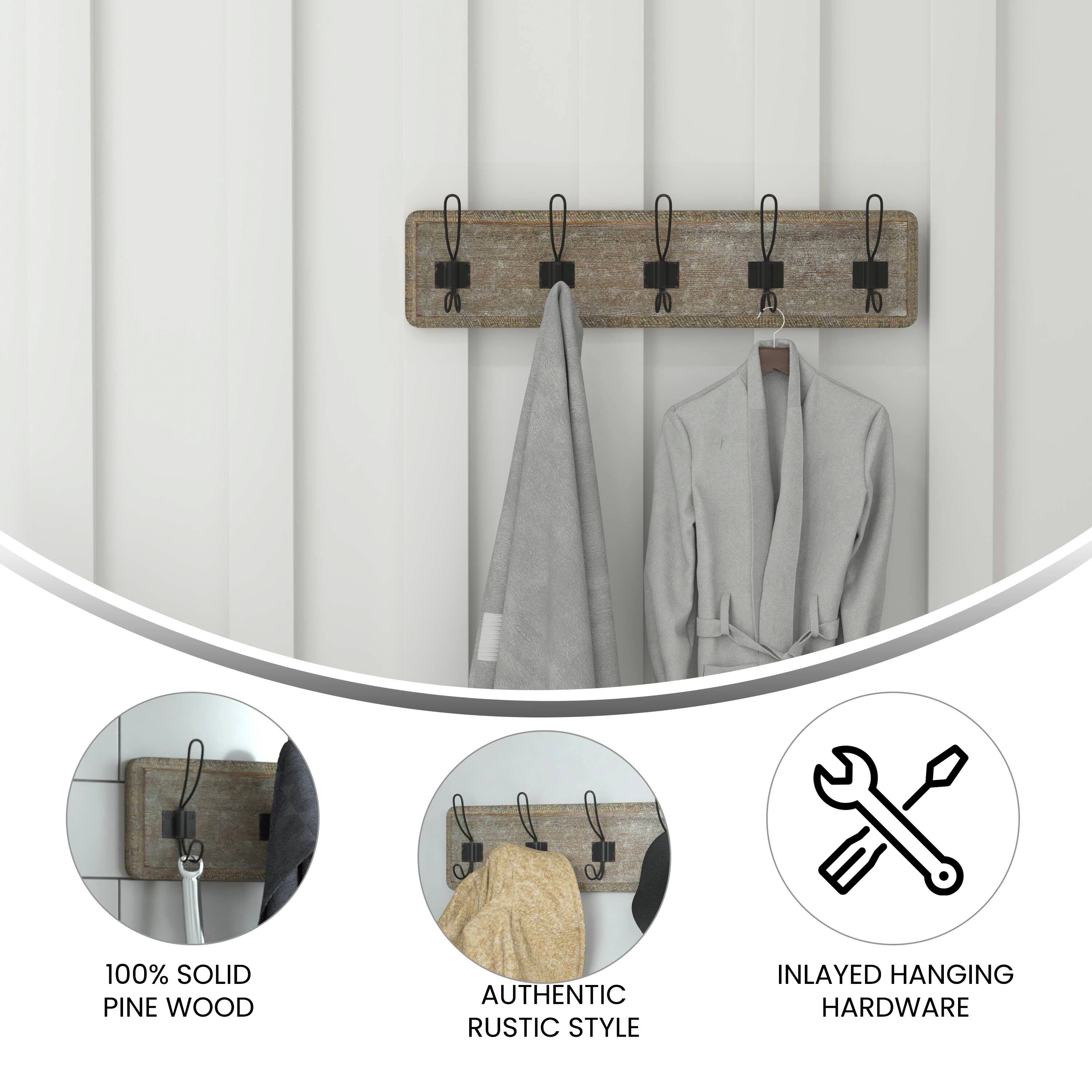 100% SOLID PINE WOOD  
AUTHENTIC RUSTIC STYLE  
INLAID HANGING HARDWARE
