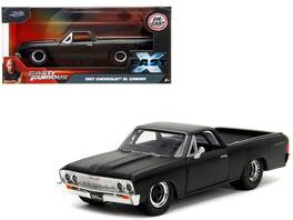 1967 Chevrolet El Camino Matt Black "Fast & Furious" Series 1/32 Diecast Model Car by Jada - Matte Black