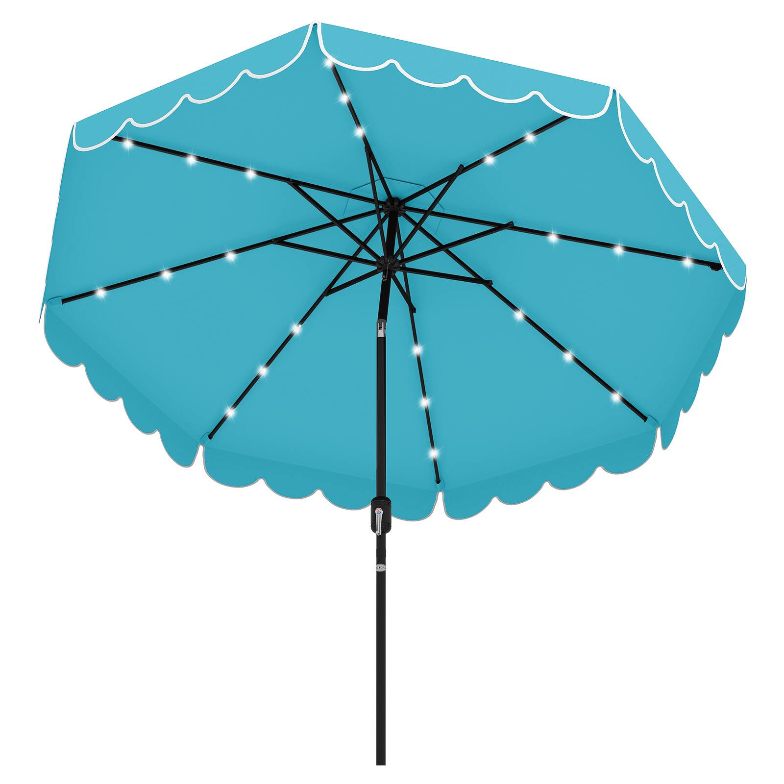 Alt View 9. Gymax - Gymax 10 FT Solar Patio Umbrella Outdoor Market Sunshade w/ 24 LED Lights Turquoise - Turquoise.