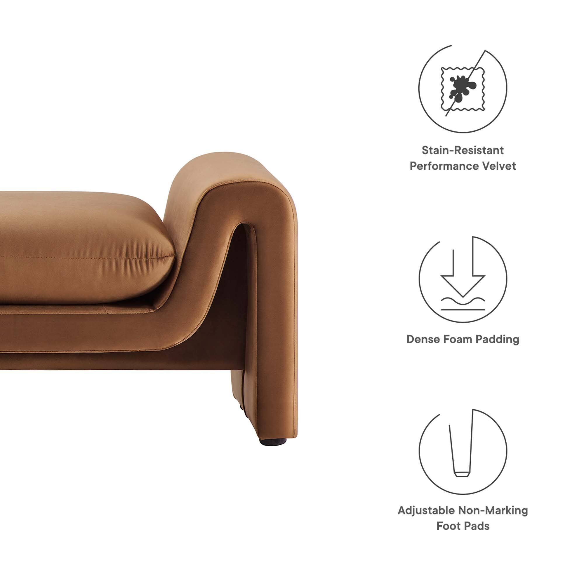 Stain-Resistant Performance Velvet  
Dense Foam Padding  
Adjustable Non-Marking Foot Pads