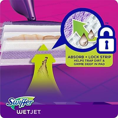 Swiffer WetJet

TM ABSORB + LOCK STRIP HELPS TRAP DIRT & GRIME DEEP IN PAD