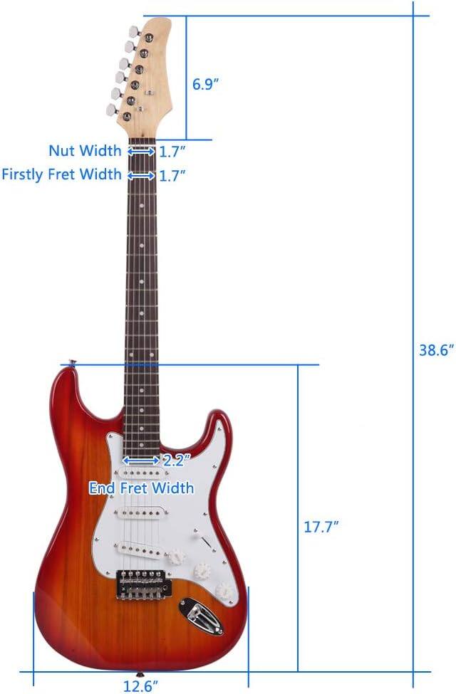 6.9" Nut Width  
1.7" Firstly Fret Width  
1.7"  
38.6"  
2.2" End Fret Width  
17.7"  
12.6"