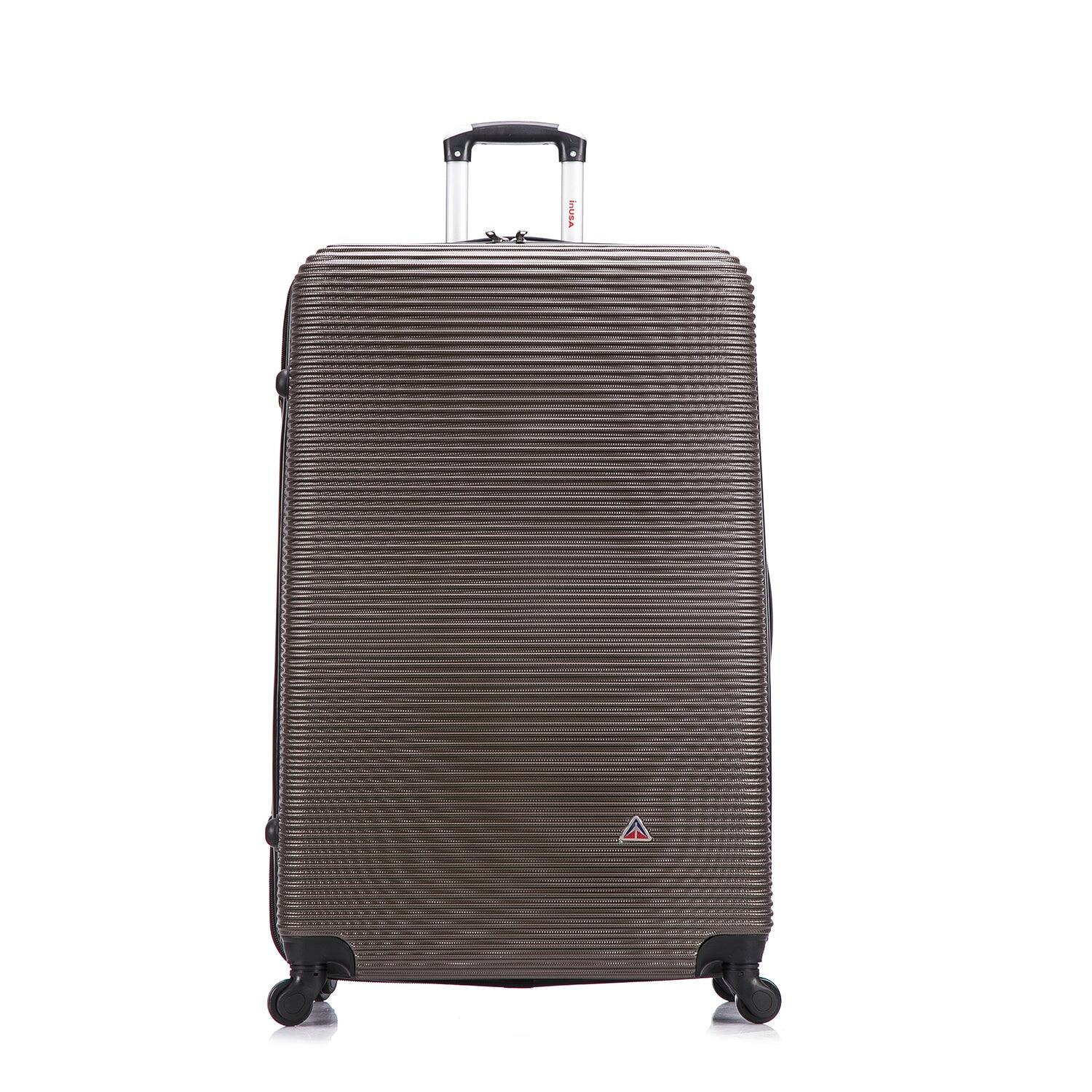 Angle. InUSA - Royal lightweight hardside Spinner Luggage 32" - BROWN.
