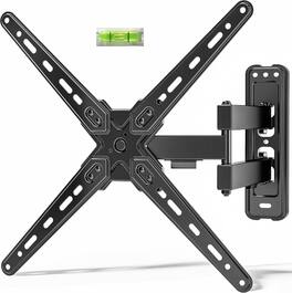 FINEAK - Full Motion TV Wall Mount Bracket for Most 13-55 Inch, Swivel Tilt Extension Rotation - Black