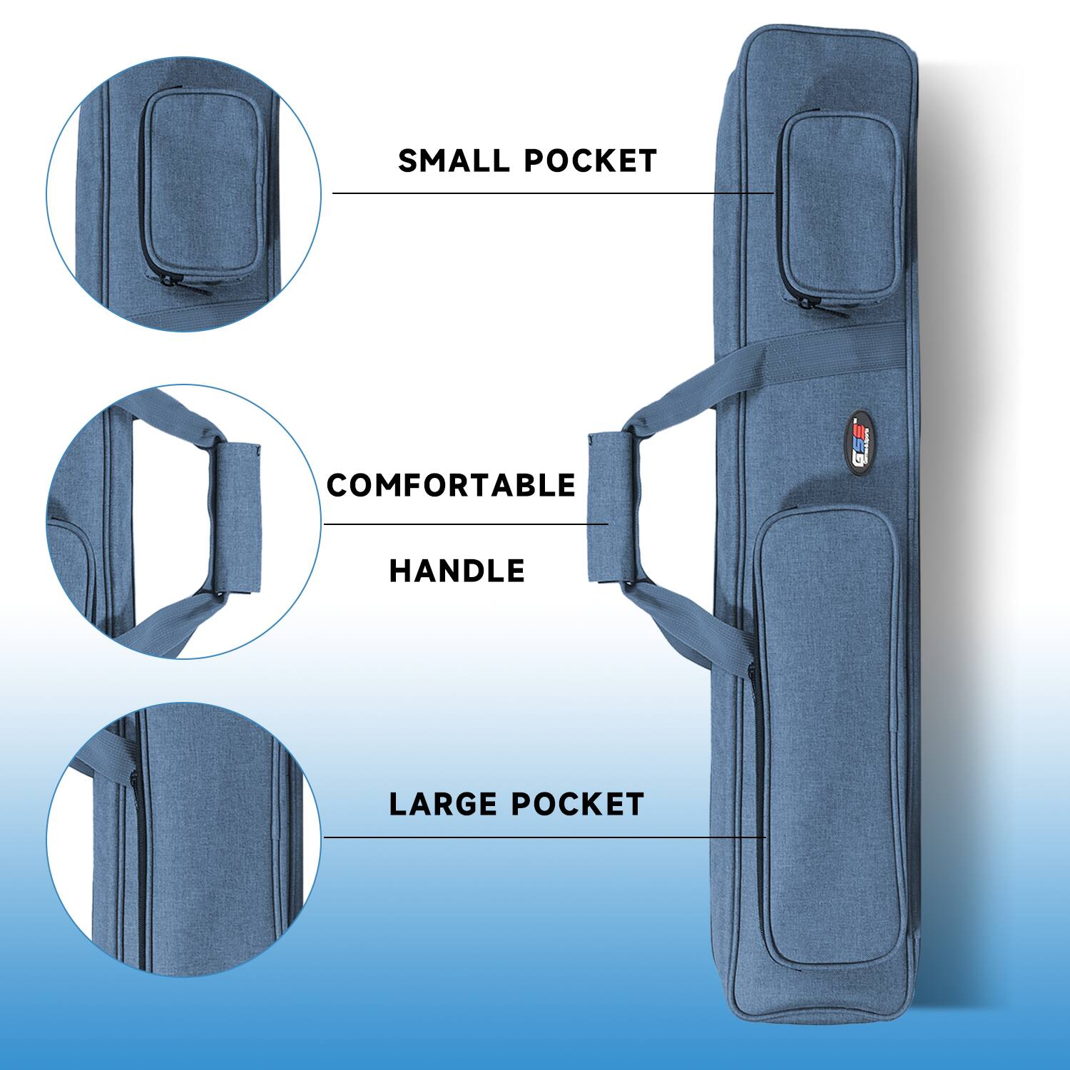 SMALL POCKET, COMFORTABLE HANDLE, LARGE POCKET