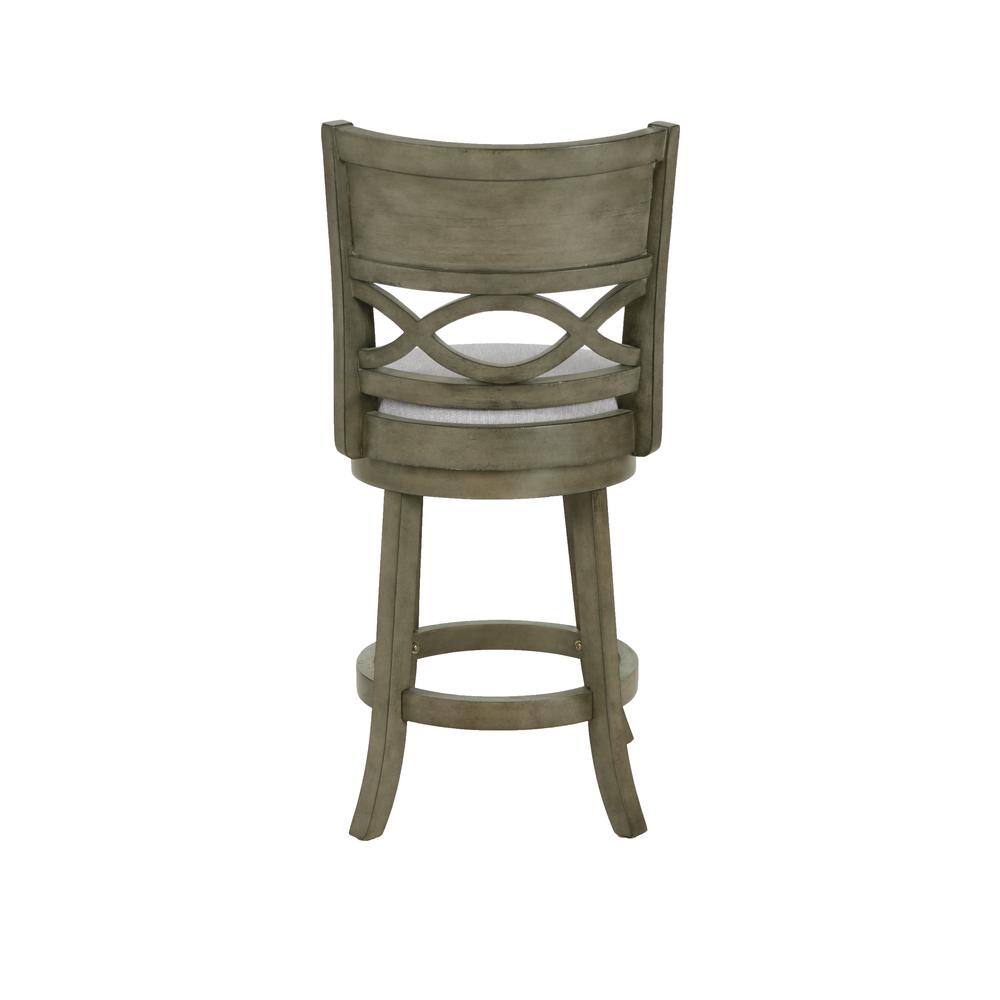 Left. New Classic Furniture - Manchester 24" Solid Wood Counter Stool with Fabric Seat in Ant Gray - Gray.