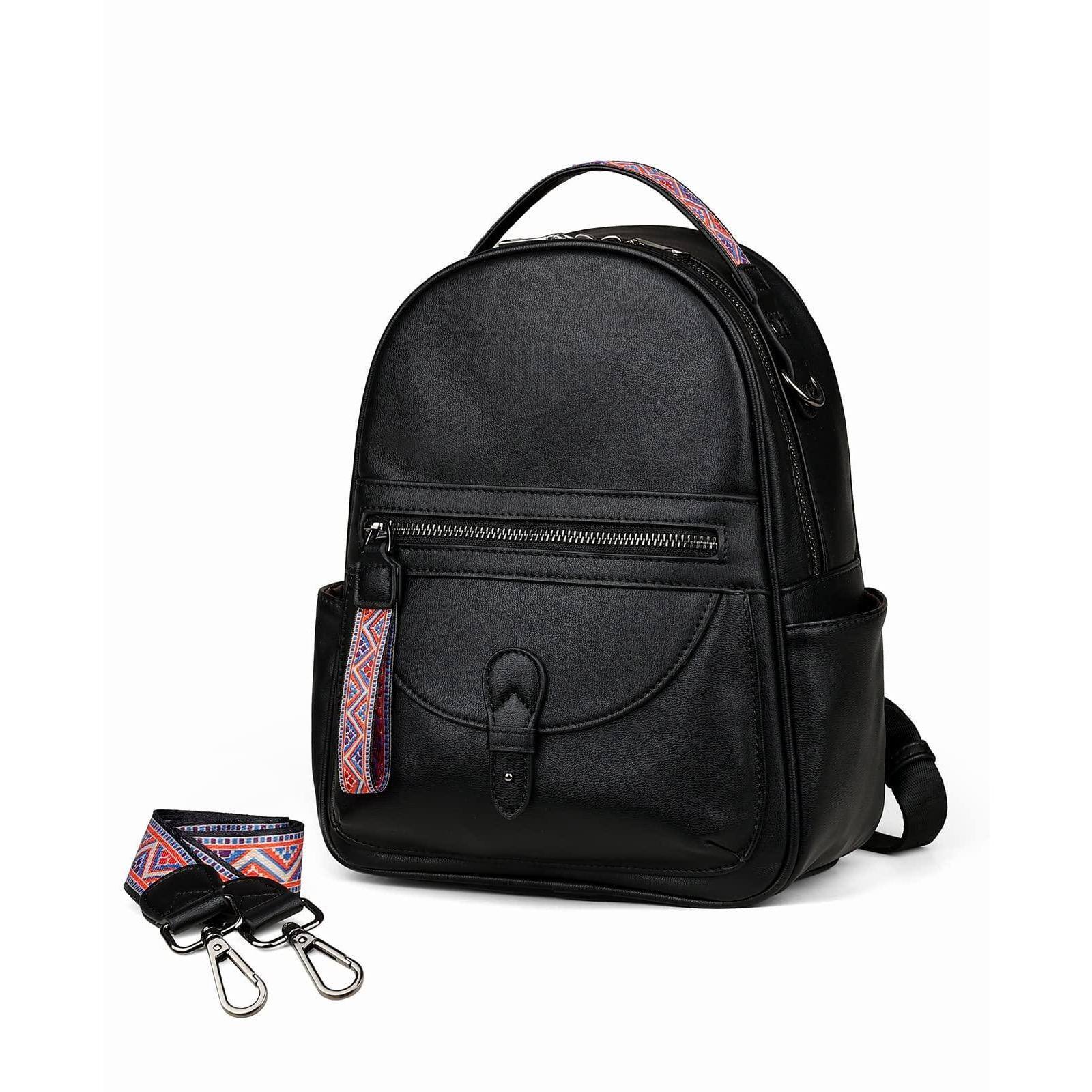 Alt View 5. Cozy Serene - Mini Backpack Purse For Women  Designer Leather Cute Roomly Small Backpacks Ladies Shoulder Fashion Handbag - Camel Brown Nubuck Style.