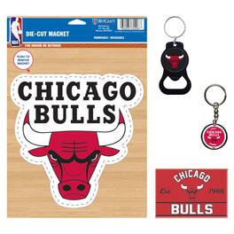 WinCraft - Chicago Bulls 4-Pack Key Rings and Magnets Set - Multicolor