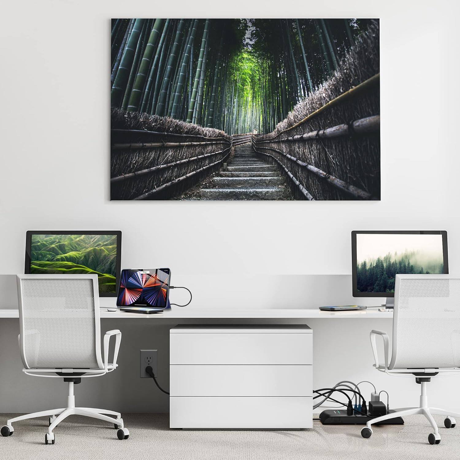 Alt View 5. Monster - Heavy Duty Surge Protector Power Strip 6 ft Cord with 8 120V-Outlet Extension, 2 Ethernet Switch Ports, 4050J Rating - Black.