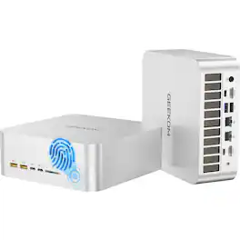 GEEKOM - A9 Mega AI Mini PC, AMD Ryzen AI Max+ 395, 128GB LPDDR5X 8000MHz& 2TB SSD, Radeon 890M, Win 11 Pro Pre-installed - Silver