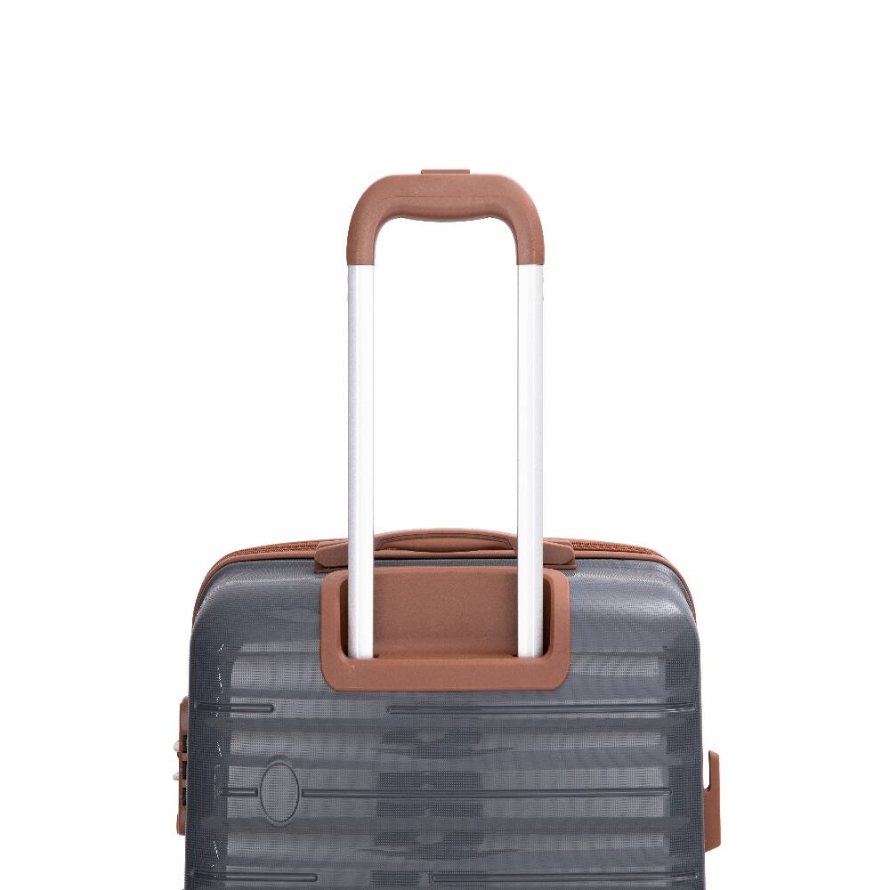 Alt View 4. Ropilly - Ropilly 5 Piece Luggage Set Polypropylene Hardshell Suitcase with TSA Lock and Spinner Wheels Dark Grey - Dark Grey.