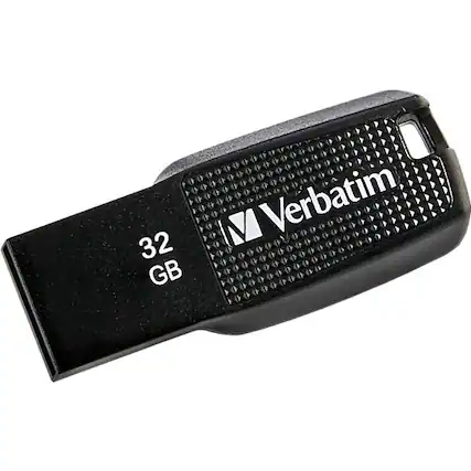 Front. Verbatim - Verbatim 32GB Ergo USB Flash Drive - Black - The Verbatim Ergo USB drive features an ergonomic design for in-hand - Black.