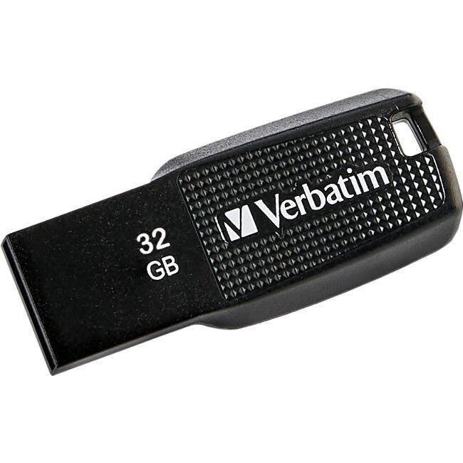 Front. Verbatim - Verbatim 32GB Ergo USB Flash Drive - Black - The Verbatim Ergo USB drive features an ergonomic design for in-hand - Black.