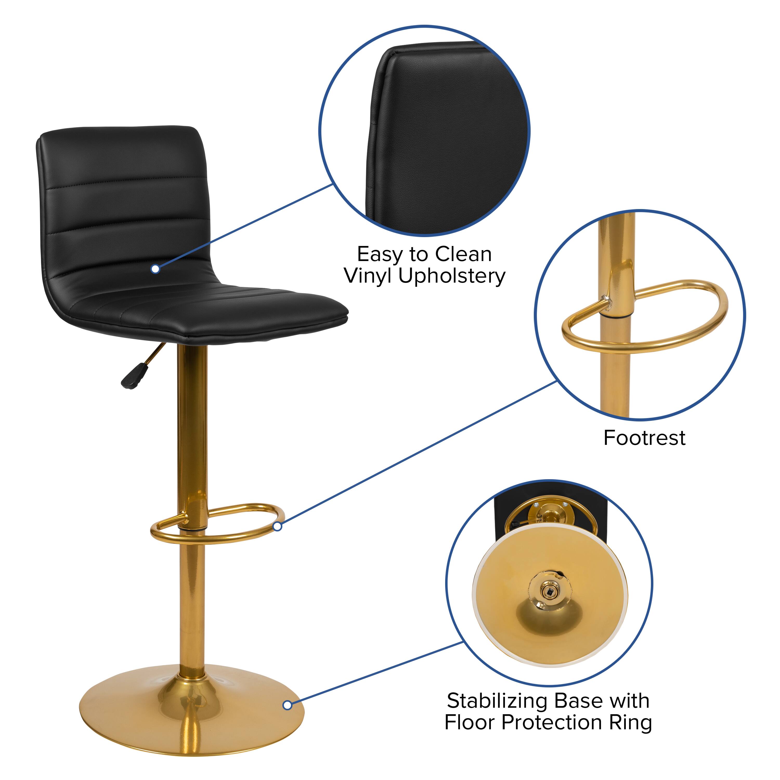 Easy to Clean Vinyl Upholstery  
Footrest  
Stabilizing Base with Floor Protection Ring