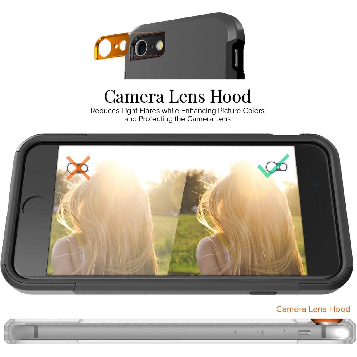 Alt View 14. SaharaCase - Inspire Series Case for Apple iPhone 7, 8, SE (3rd Generation 2022) - Black/Gray.