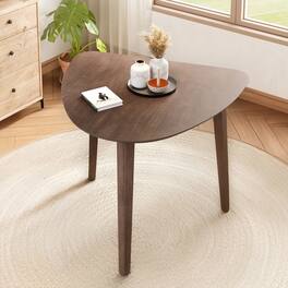 Loheer - Triangular Wood Table 36 Inch Modern Geometric Side Table for Living Room Bedroom Small Space - Brown