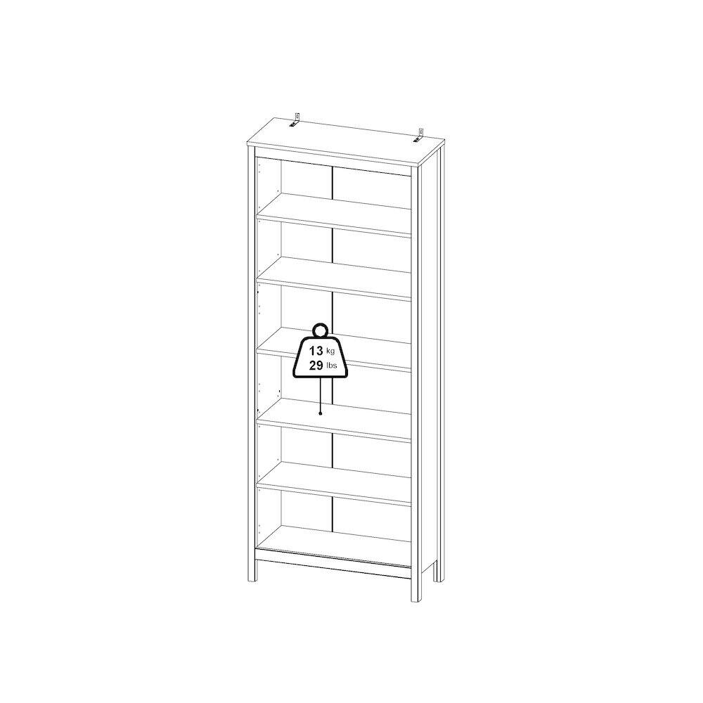 Alt View 2. Tvilum - Adjustable 6 Shelf Bookcase, Open Storage Home Office Bookshelf Matte - Black.