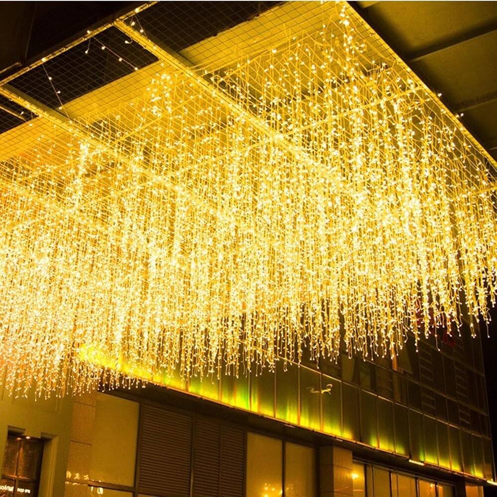 Alt View 3. MOSZAR LLC - Icicle String Lights – 16.4 ft, 216 LEDs, Warm White, Indoor/Outdoor (77 chars).