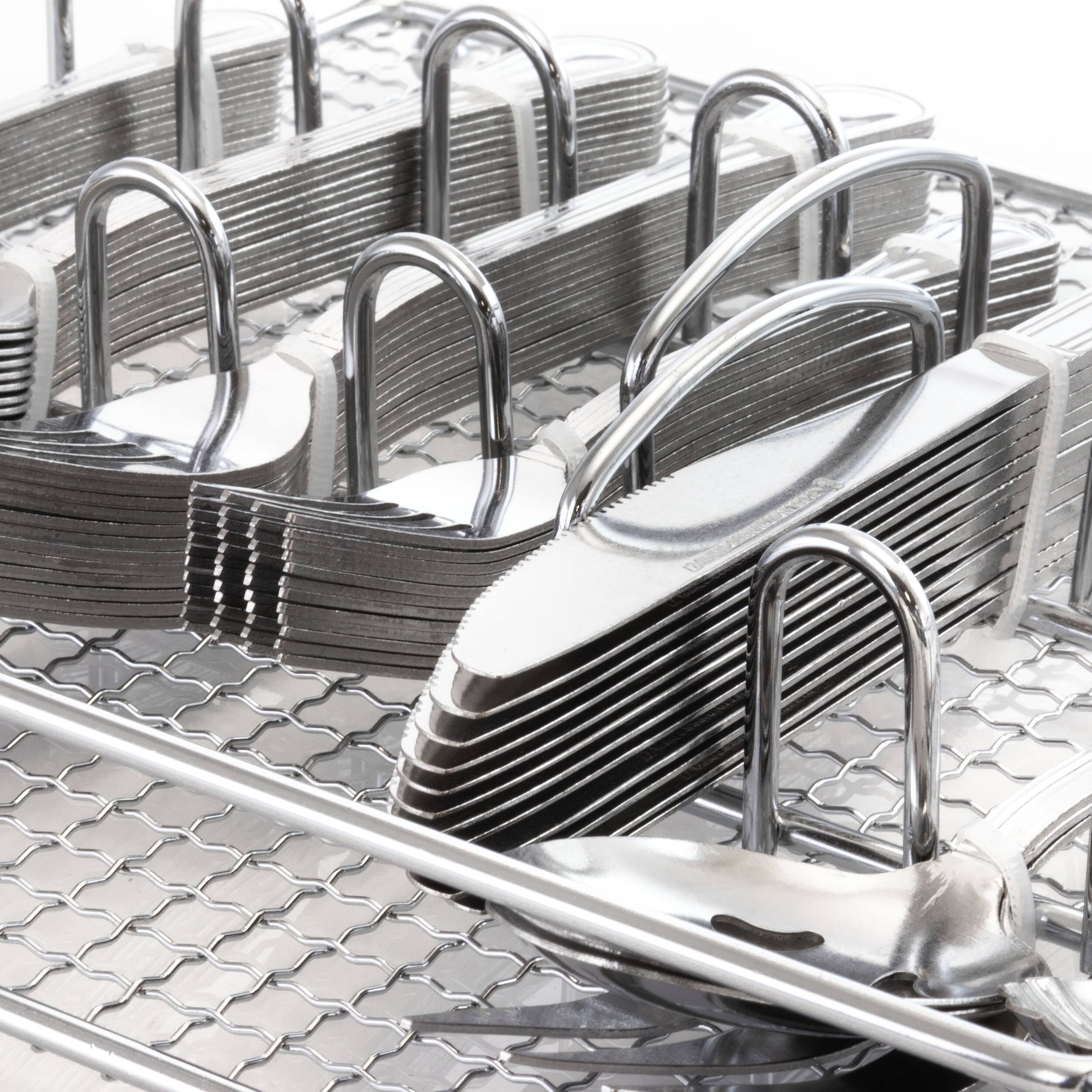 Alt View 4. Gibson - Gibson Home South Bay 65 Piece Stainless Steel Flatware Service Set with Wire Caddy - Silver.