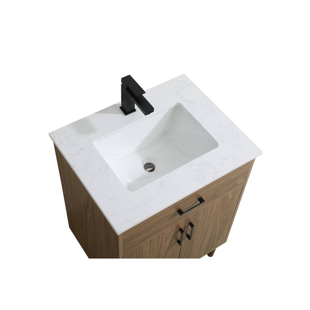 Back. Elegant Kitchen and Bath - Chandler 24 Inch Single Bathroom Vanity In Walnut Brown - Walnut Brown.