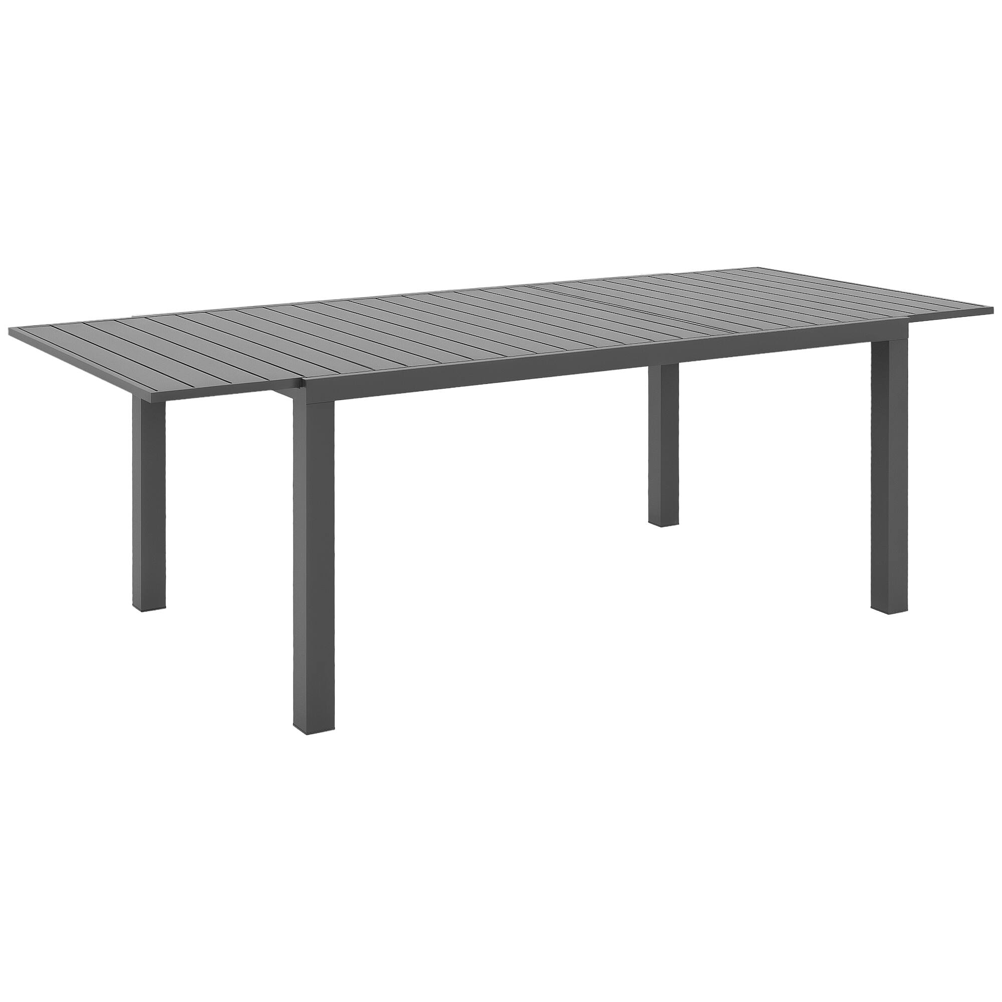 Front. Outsunny - Expandable Patio Table, Rectangle Patio Table, Outdoor Dining Table for 6-8 People - Charcoal Gray.