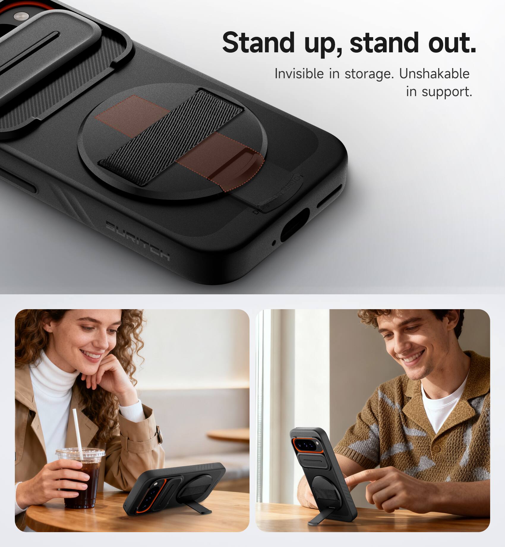 Stand up, stand out.  
Invisible in storage. Unshakable in support.  
CURITER RaTC