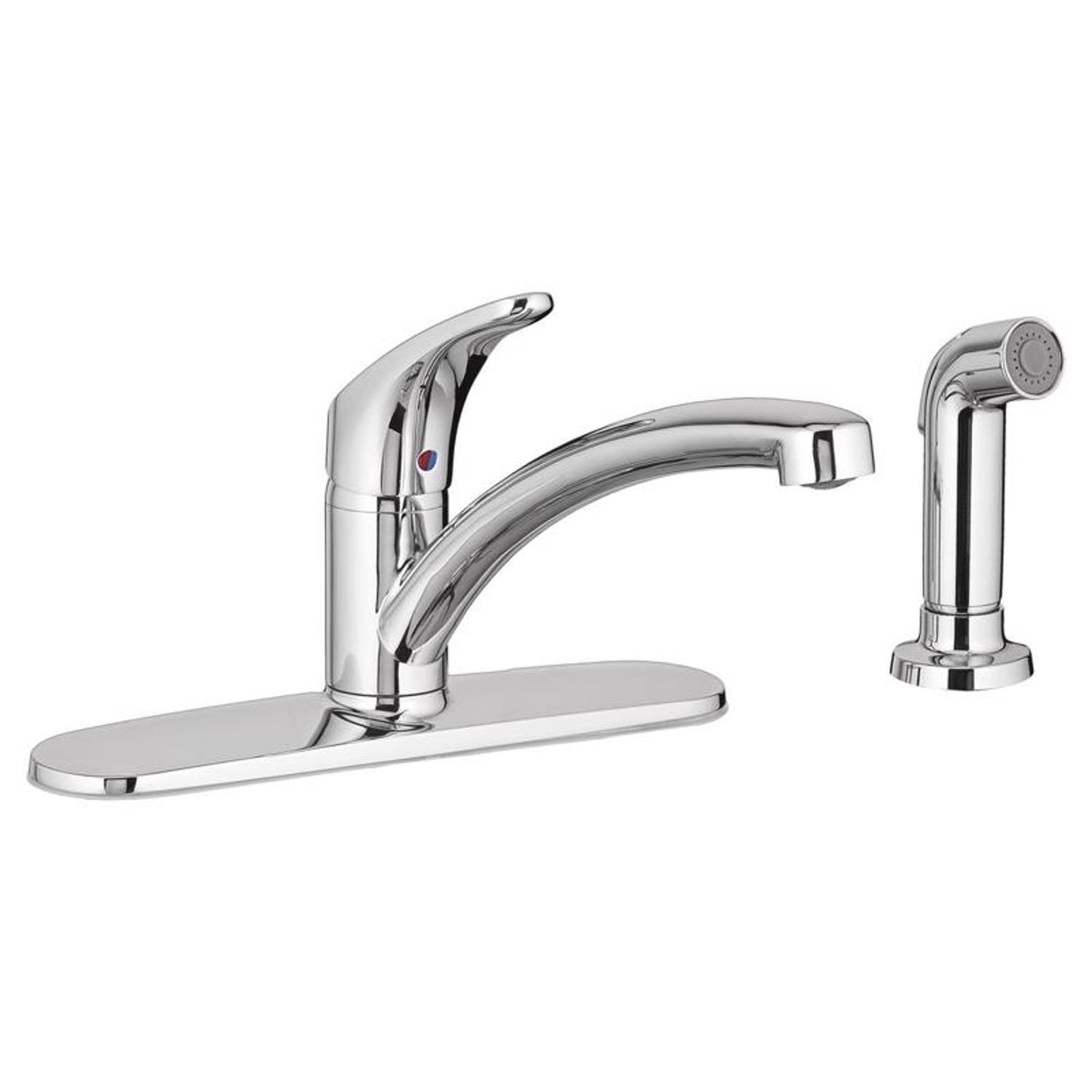 Front. American Standard - American Standard Colony Pro One Handle Polished Chrome Motion Sensing Kitchen Faucet Side Sprayer I - Chrome.