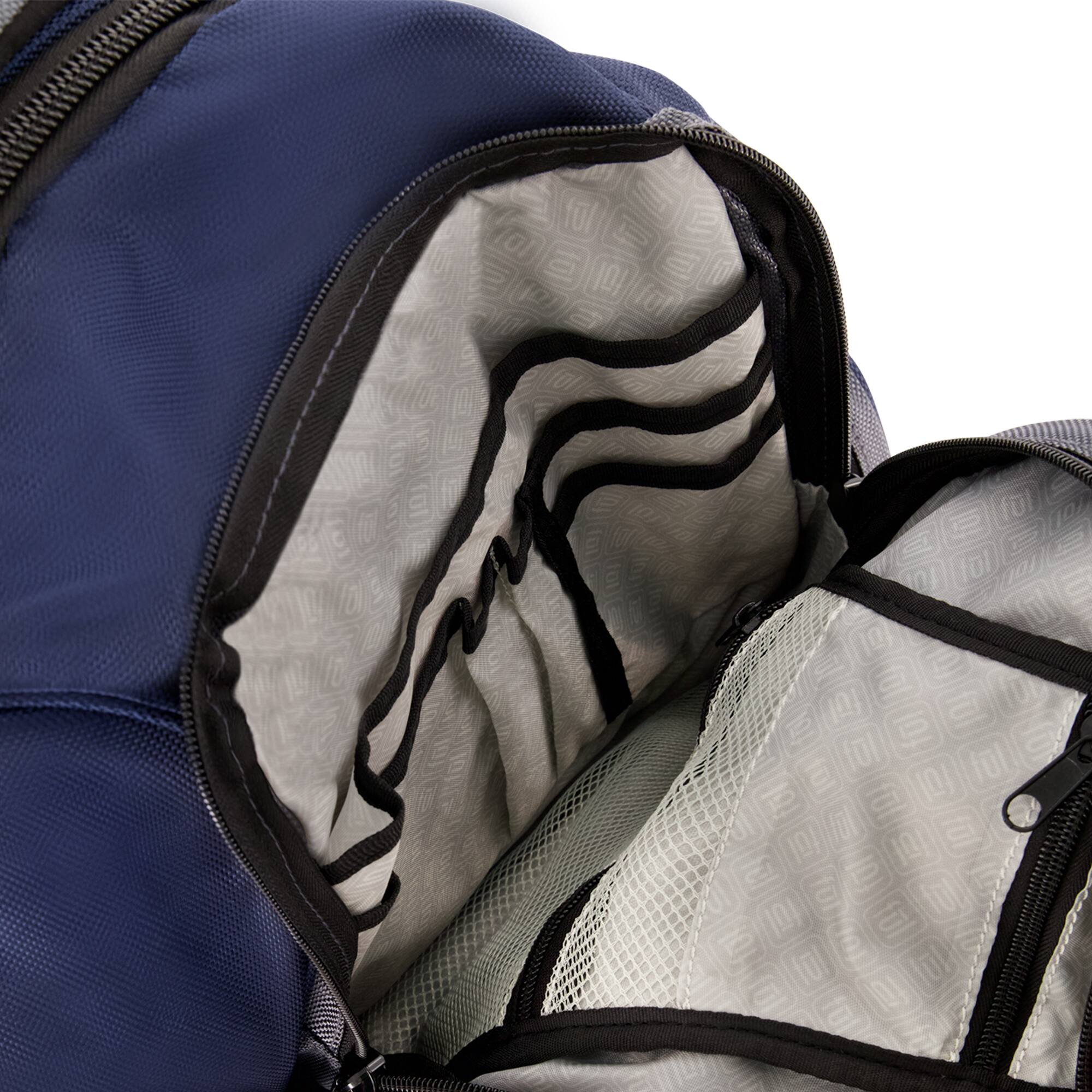 Alt View 5. Ful - Big Easy Water Resistant 17" Backpack - Navy/Grey.