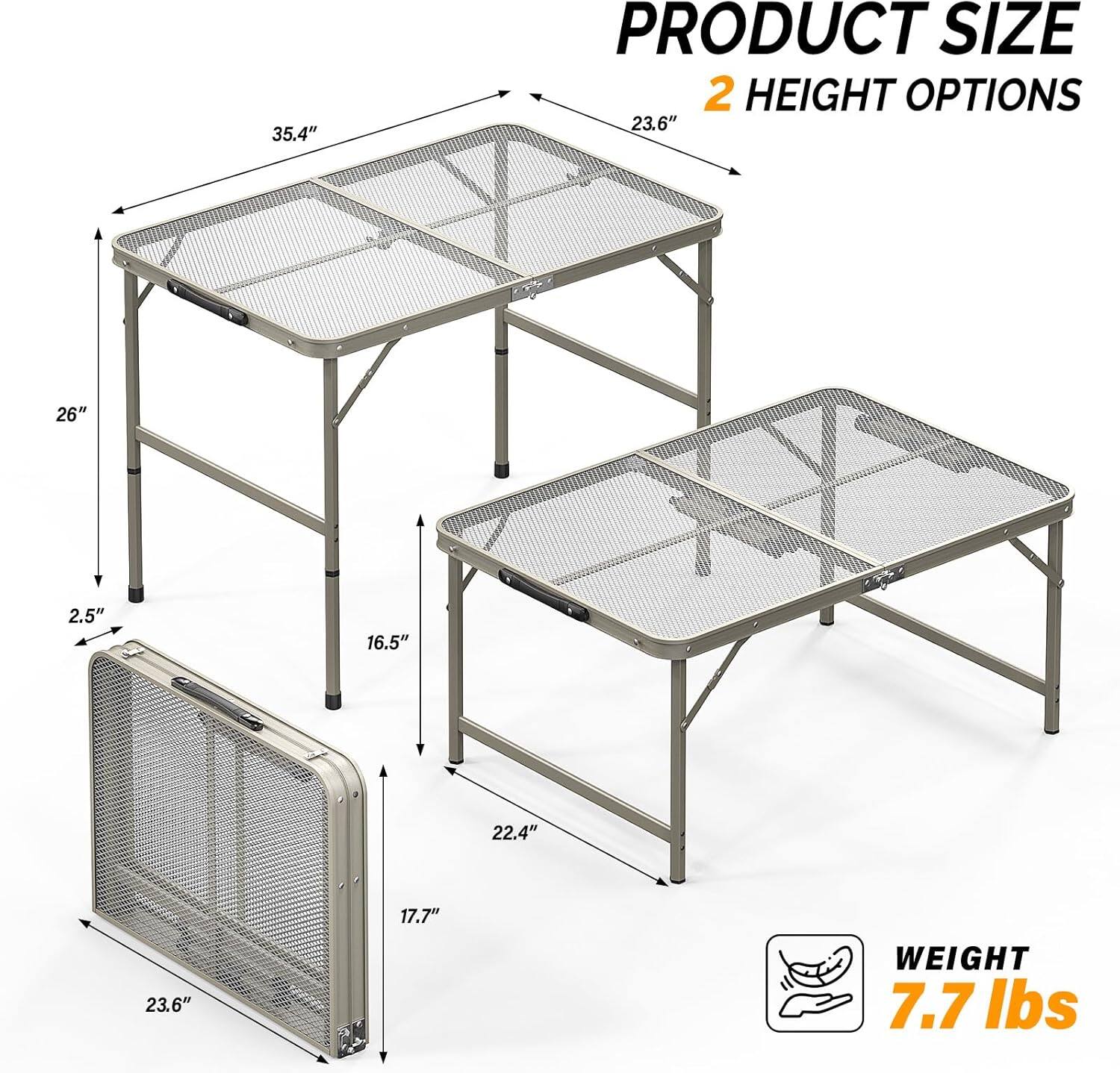 PRODUCT SIZE  
2 HEIGHT OPTIONS  
35.4"  
23.6"  
26"  
2.5"  
16.5"  
22.4"  
17.7"  
WEIGHT 7.7 lbs