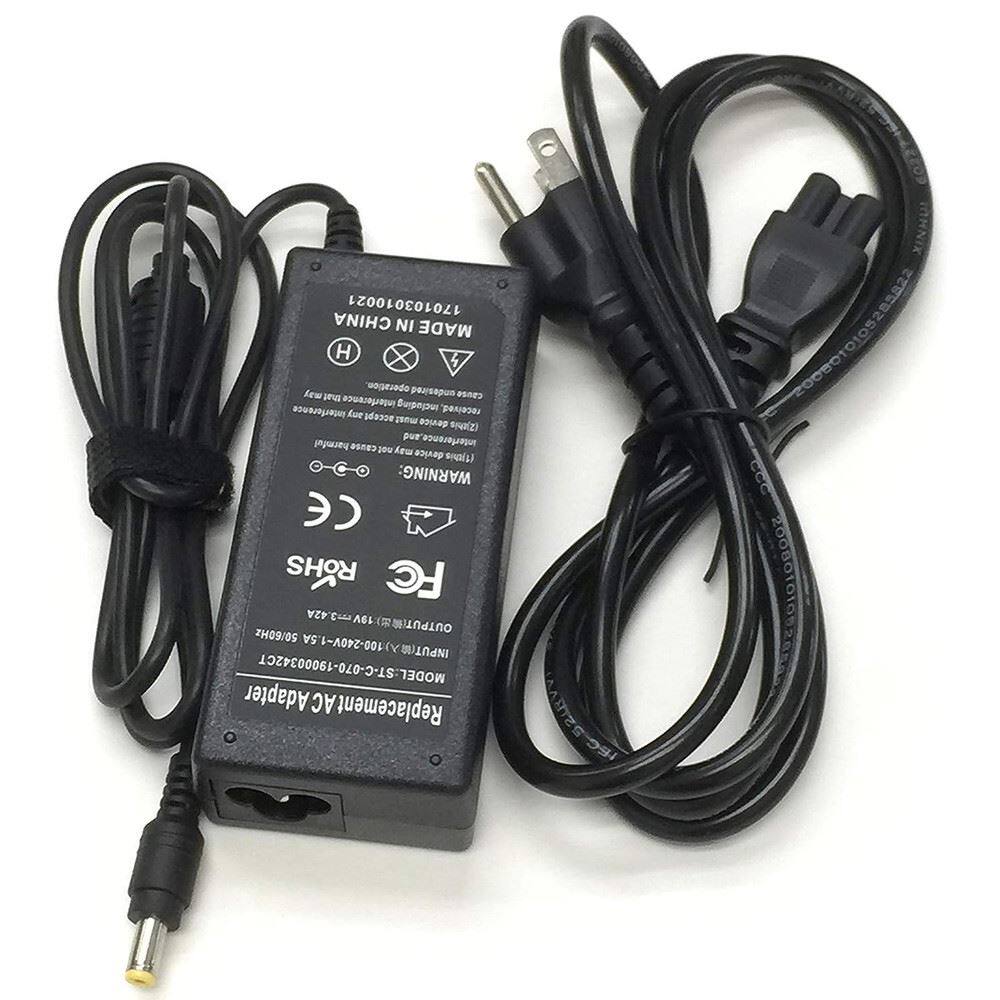 170103010021  
MADE IN CHINA  

WARNING: CE RoHS FC  
42A Cu M 50/60Hz  
OUTPUT(19V OUTPUT SA 100-240V-1 INPUT()100-240V-1 INPUT(M)  
MODEL:ST-C-070-19000342CT  
Adapter AC Replacement  

POWERED BY  
MODEL:ST-C-070-19000342CT  
INPUT:100-240V~50/60Hz 0.4A  
OUTPUT:19V 2.63A  
MADE IN CHINA  

10000100021  
MADE IN CHINA  

WARNING:  
CE RoHS FC  
42A Cu M 50/60Hz  
OUTPUT(19V OUTPUT SA 100-240V-1 INPUT()100-240V-1 INPUT(M)  
MODEL:ST-C-070-19000342CT  
Adapter AC Replacement