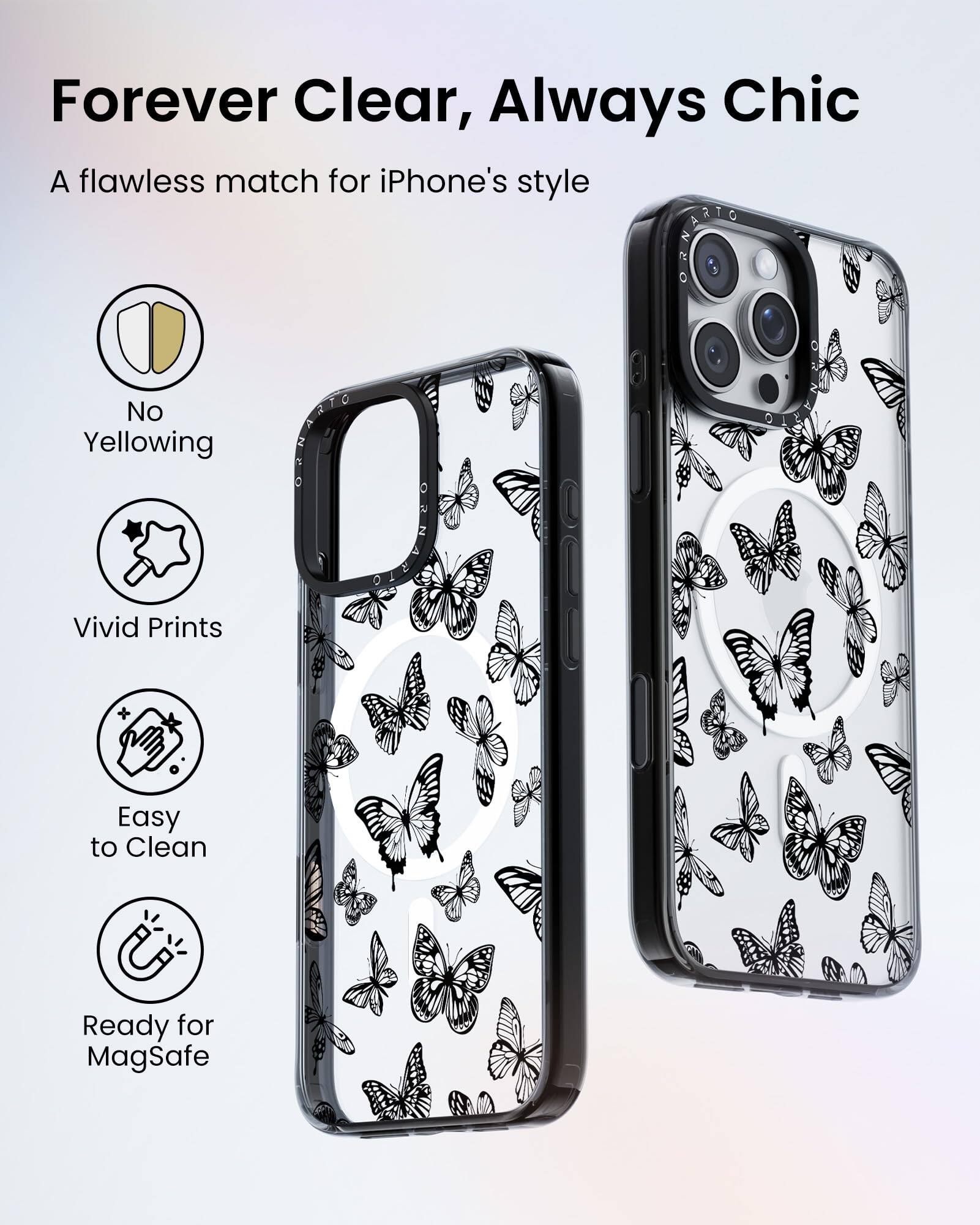 Forever Clear, Always Chic

A flawless match for iPhone's style

- No Yellowing
- Vivid Prints
- Easy to Clean
- Ready for MagSafe