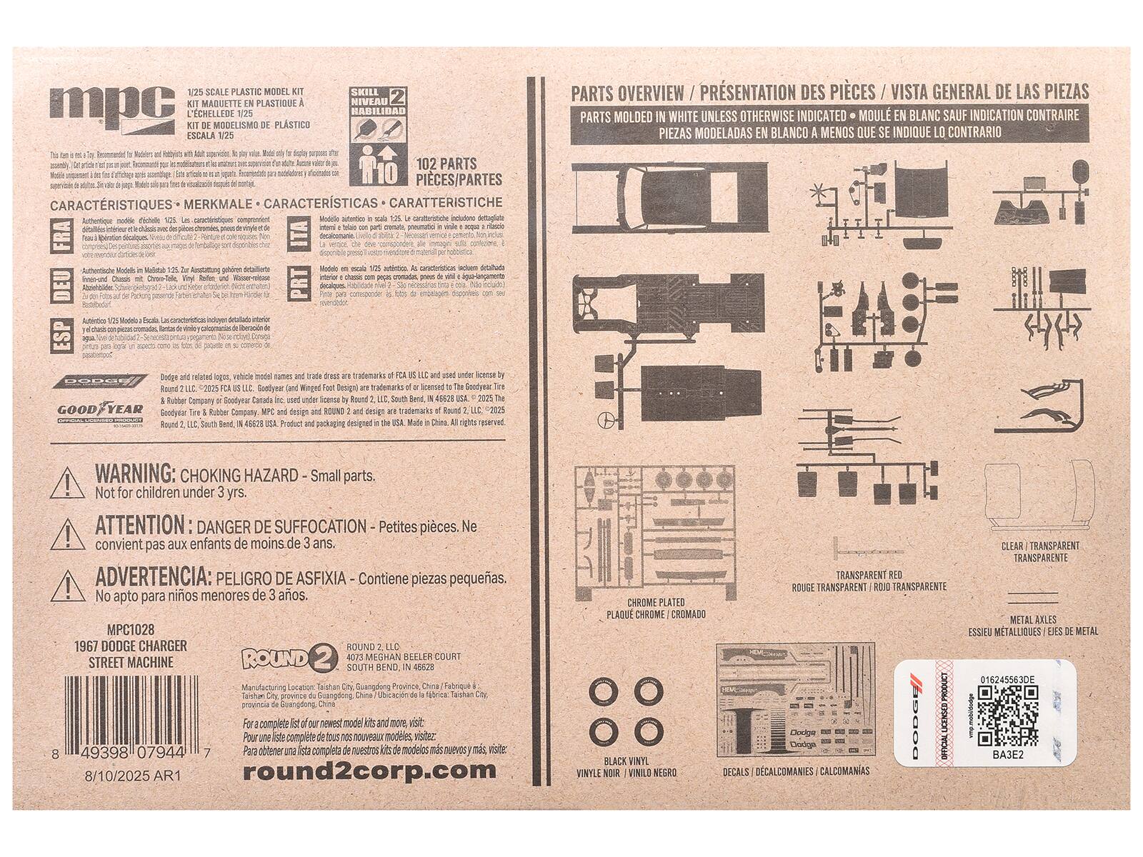 SCALE PLASTIC MODEL SKILL MAQUETTE PLASTIQUE NIVEAU mpc L'ECHELLE DE MODELISMO PLASTICO HABILIDAD ESCALA

Seomrendel  dommn naturitton Sn 102 PARTS - fnetedch noldns Morun PICES/PARTES CARACTERISTIQUES MERKMALE CARACTERISTICA CARATTERISTICHE

Authentique caracterstiques comprontent aateristahe deflaglate pleurutio FRA decaloanania cmgondere Authertkde Austutung detaillierte onttriton Chpo-Taie agnb-langamente DEU Muletbade Socalges toibide! darctorstical caloominies ESP paubimpod

PARTS OVERVIEW / PRSENTATION DES PIÈCES / VISTA GENERAL DE LAS PIEZAS

PARTS MOLDED IN WHITE UNLESS OTHERWISE INDICATED • MOULÉ EN BLANC SAUF INDICATION CONTRAIRE • PIEZAS MODELADAS BLANCO MENOS QUE SE INDIQUE LO CONTRARIO

trademarks Goddyear Design Yademarks Compary Goutyear YEAR Geotuar Company trademarks Product