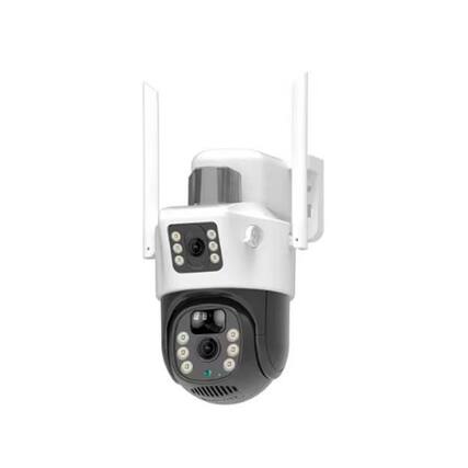 Front. Cluzine - Dual Lens Solar Security Camera, 6MP 360° PTZ WiFi Camera,Human Detection, Outdoor Surveillance.